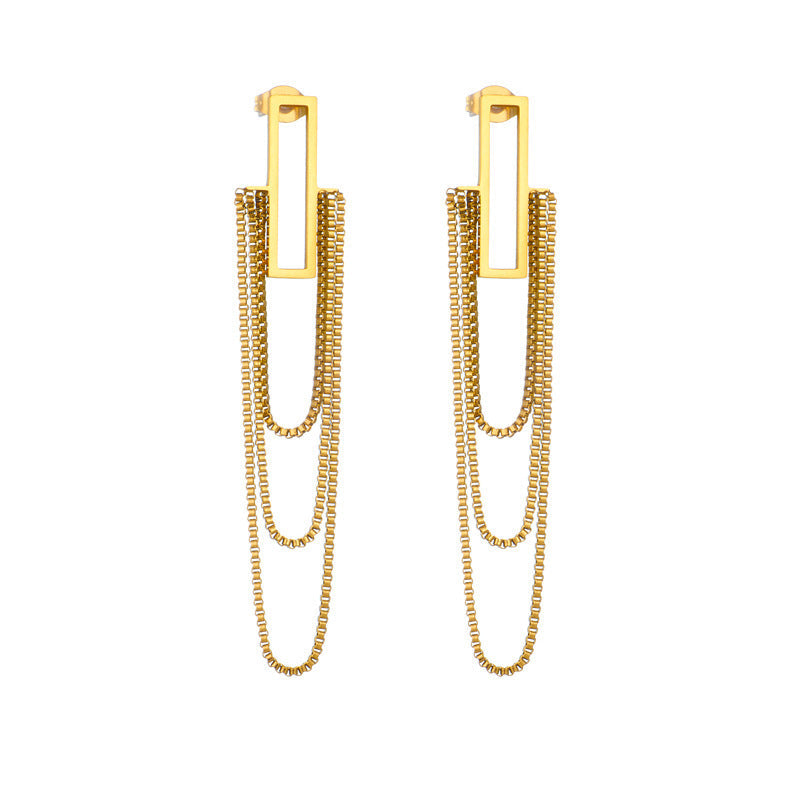 Temperament Entry Lux Multi-layer Tassel Chain Earrings - Norellé