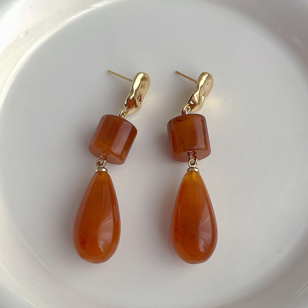 Resin Long Tassel Water Drop Earrings For Women - Norellé