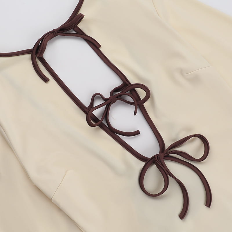 Lace-up Cutout Backless Dress Female