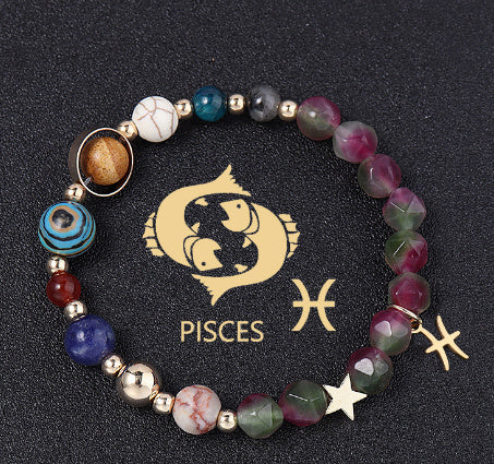 Natural Stone Hemp Stone Cut Surface Eight Planets Personalized Fashionable All-match - Norellé