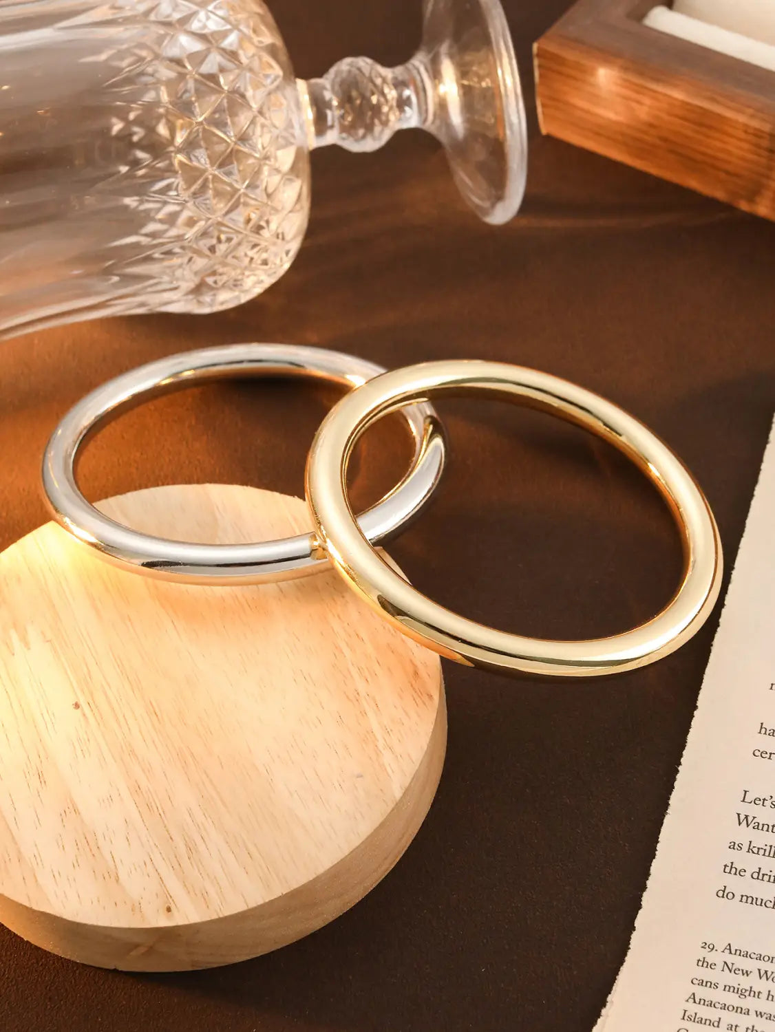 Electroplated CCB Simple Bracelet Cylindrical Three-dimensional For Women