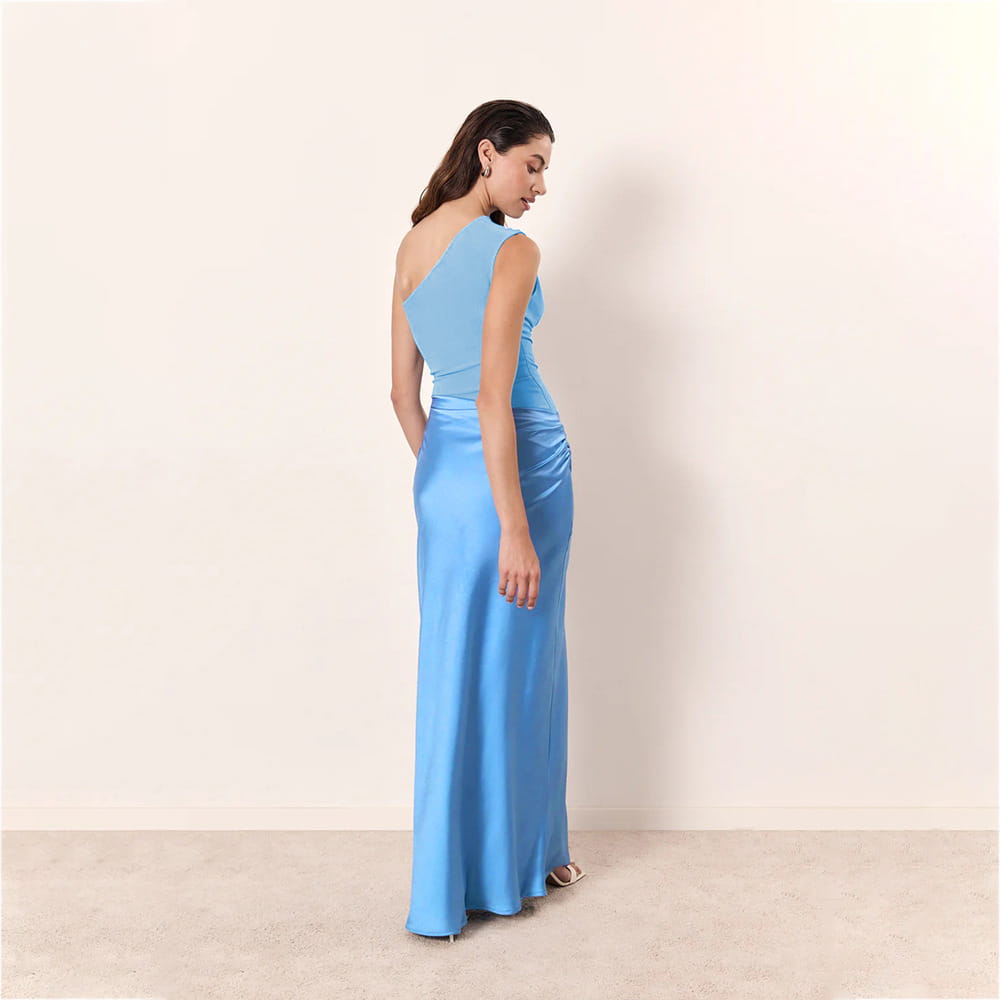 Satin Elegant Slim-fit One-shoulder Dress Sheath