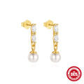 Sterling Silver Eight Awn Star Heart-shaped Glossy Eardrops Stud Earrings - Norellé