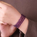 Natural Uruguay Three Rings Amethyst Bracelet - Norellé