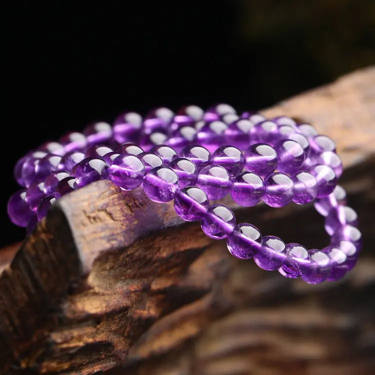 Natural Uruguay Three Rings Amethyst Bracelet - Norellé