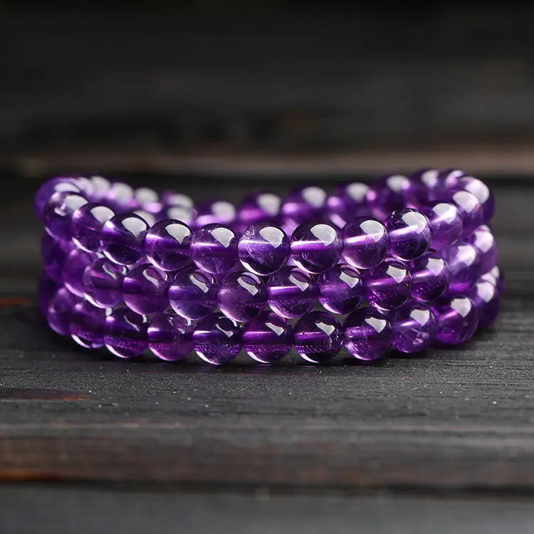 Natural Uruguay Three Rings Amethyst Bracelet - Norellé