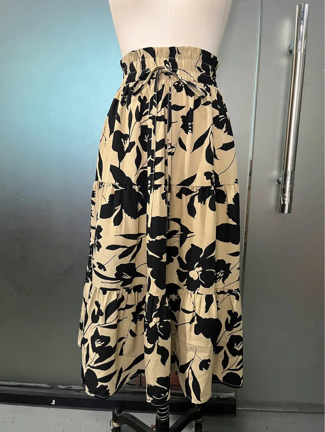 Printed A- Line Skirt Pleated Women