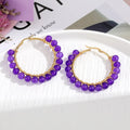 Natural Stone Stainless Steel Winding Earrings - Norellé