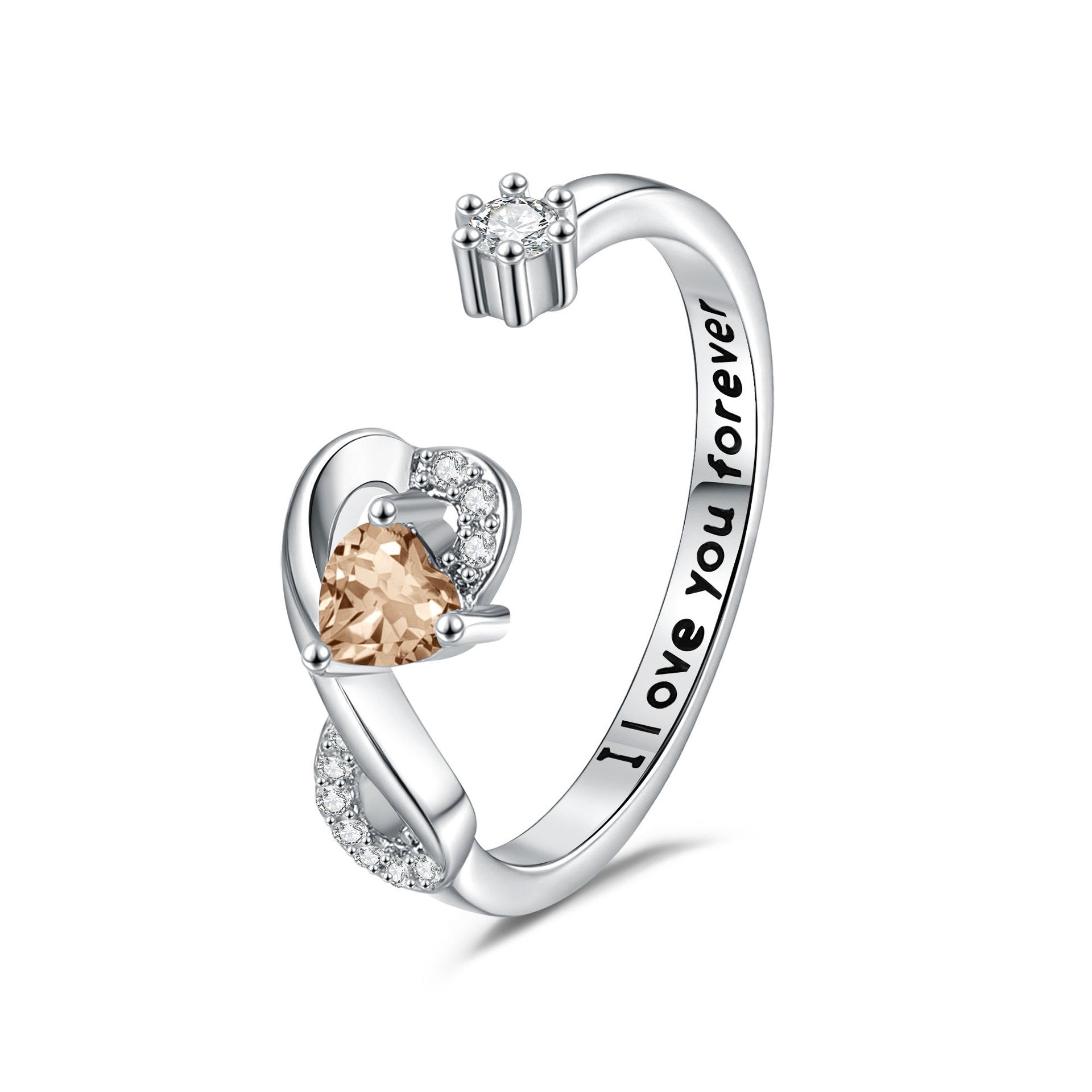 Heart-shaped Birthstone Women's Ring Fashion - Norellé