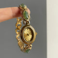Women's Small Jade Oval Diamond Quartz Bracelet Watch - Norellé