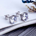 Gold-plated Micro-inlaid Round Zircon Ear Studs Earrings - Norellé