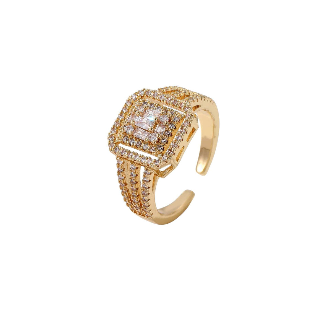 Women's Square Full Rhinestone Zircon Ring - Norellé