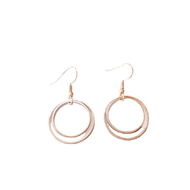 Metal Double-layer Geometric Small Circle - Norellé