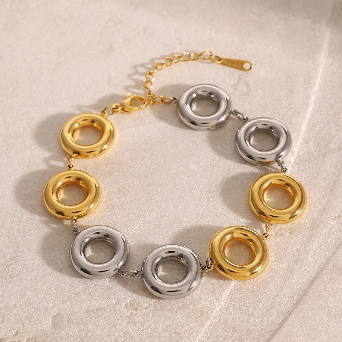 Stainless Steel Gold And Silver Contrast Color Ring Pendant Earrings