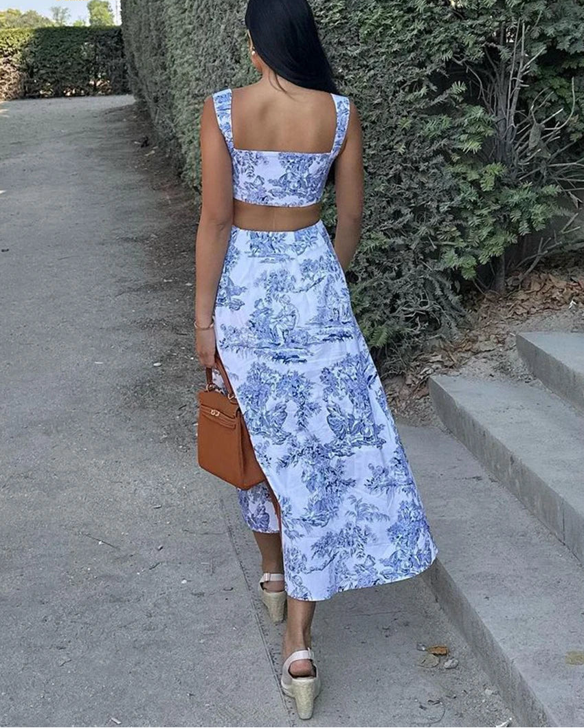 Slim Print Skirt Sets For Women 2 Pieces - Norellé