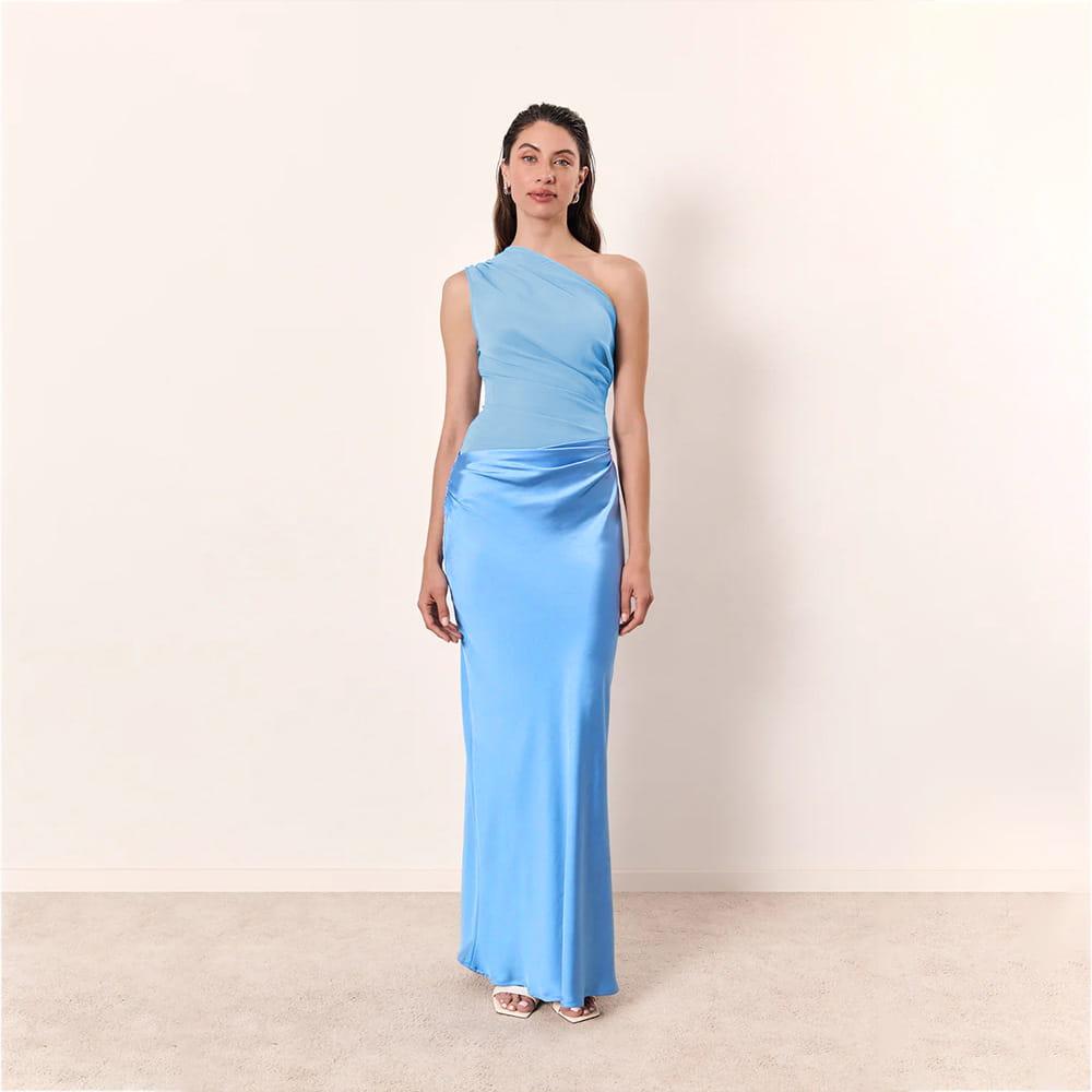 Satin Elegant Slim-fit One-shoulder Dress Sheath