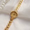 Retro Minority Round Senior Placer Gold Bracelet Women's All-match Small Gold Watch - Norellé