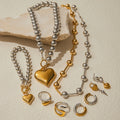 Color Matching Ornament Stainless Steel Heart Necklace - Norellé