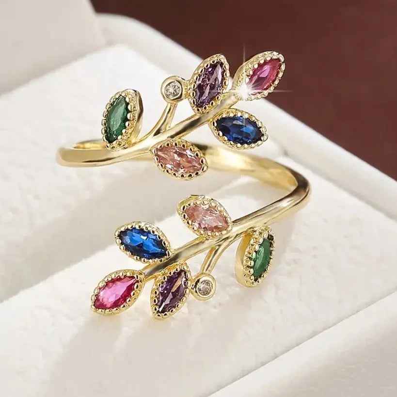 Leaves Open Ring Female Light Luxury Temperament High Sense - Norellé