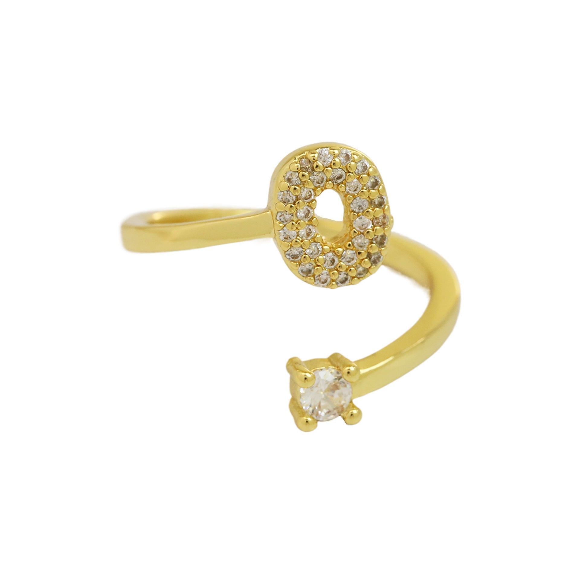 Cute 26 English Letters Open Adjustable Personality Ring - Norellé