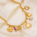 New Stainless Steel 18K Gold Sun Shell Pendant Necklace - Norellé