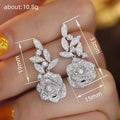 Flower Rose Earrings For Women Shiny - Norellé
