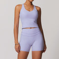 Brushed Tight Back Yoga Suit Stretch High Waist Workout Clothes - Norellé