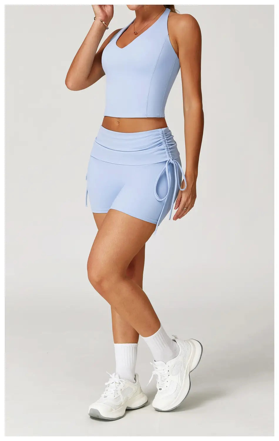 Women’s Nude Feel Tight Yoga Shorts Drawstring