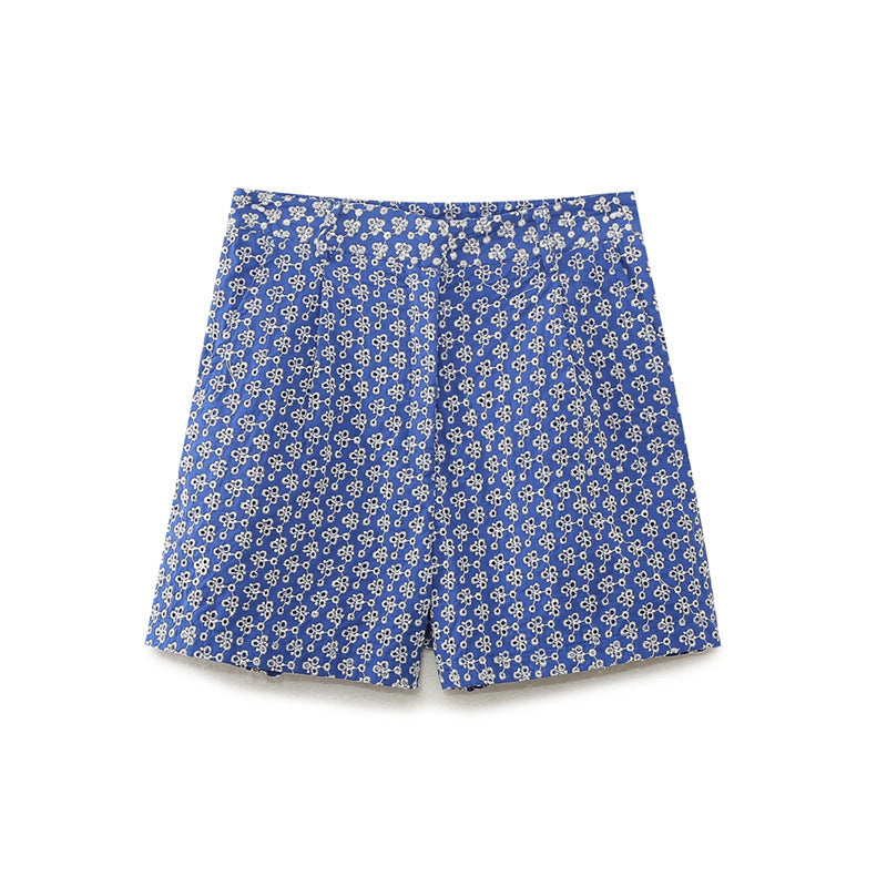 Embroidered High Waist Shorts - Norellé