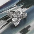 Diamond-studded Ring Women's Design Water Drop Pear Shape - Norellé