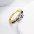 Zircon Micro-inlaid Starry Ring Champagne Gold Diamond Ring For Women - Norellé