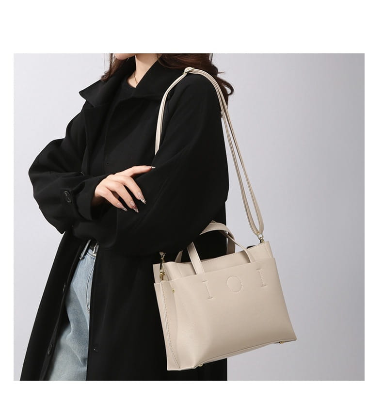 Tote Bag Large Capacity Multi-compartment Soft Surface Messenger