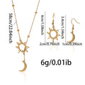 Lxalry 18K Gold Plated Sun  Moon Jewelry Set Mirror Polish Hypoallergenic Necklace  Earrings For Daily Evening Never Fade Luxury Gift With Celestial Symmetry - Norellé