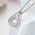Drop-shaped Diamond-embedded Smart Pendant Necklace - Norellé