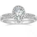 S925 Inlaid Water Drop Pear-shaped Zircon Women's Ring - Norellé