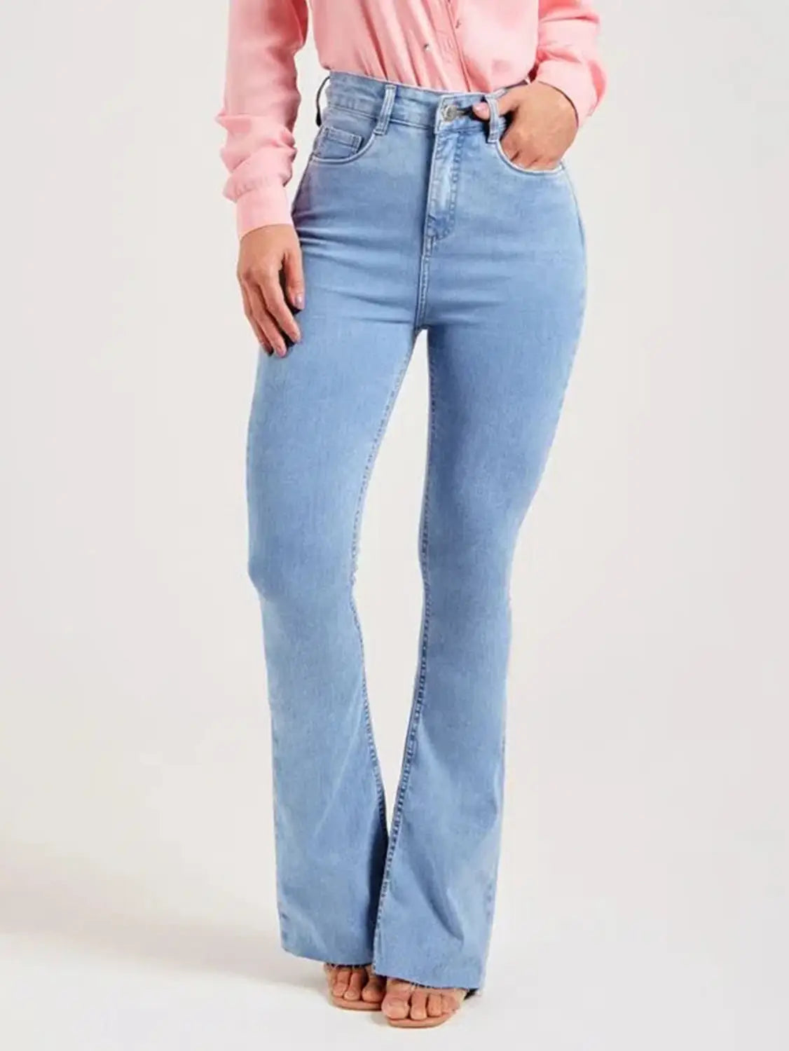 Slim Fit Stretch Fashion Light Color Bell-bottom Pants Women