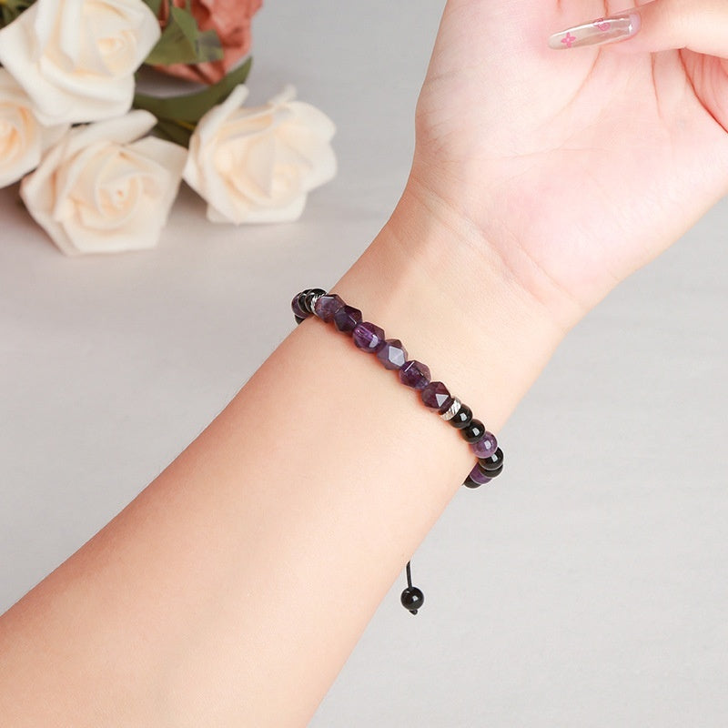 Natural Crystal Diamond Rhombus Bead Woven Bracelet - Norellé