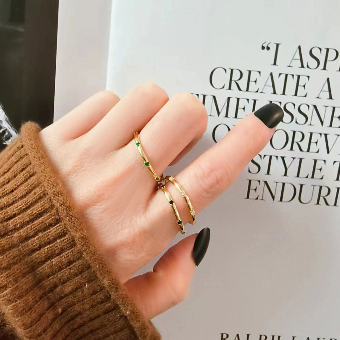 Fashion Simple Zircon Ring European And American Ins Style - Norellé