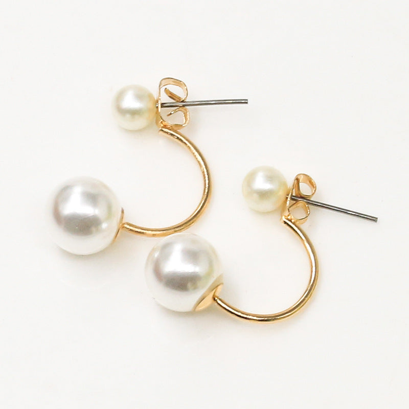 Double Shell Pearl Ear Studs - Norellé