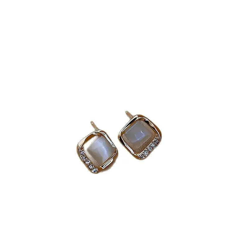 Small Square Ear Studs Light Luxury Minority Design Sense - Norellé