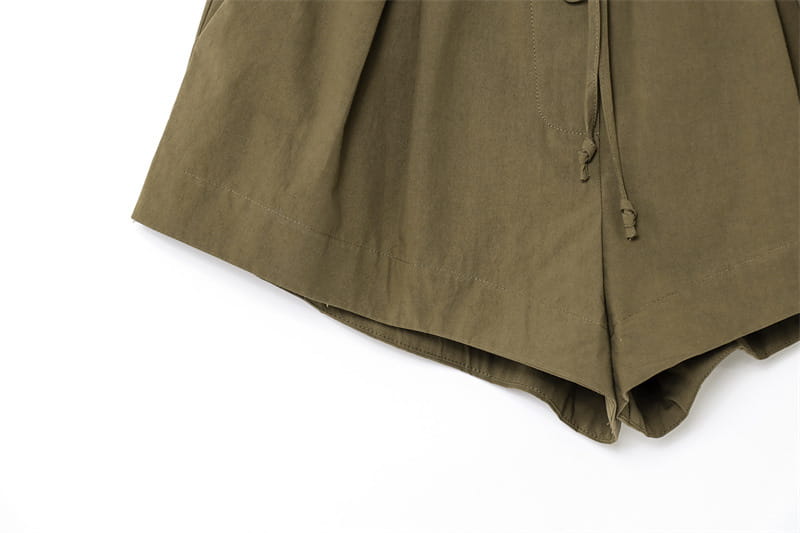 Pocket Decoration Short Shirt Leisure Skirt