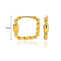 European And American Fashion 18K Gold-plated Square Inlaid Fashion Sense Titanium Steel Earrings - Norellé
