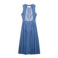 Denim Light Color Back Hollow Denim Dress - Norellé