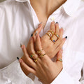 Design Heart-shaped Inlaid Zircon Titanium Steel Ring For Women - Norellé