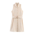 Hollow Embroidery Sleeveless Dress - Norellé