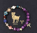 Twelve Constellations Bracelets Natural Stone Hemp Stone Cut Surface Eight Planets - Norellé