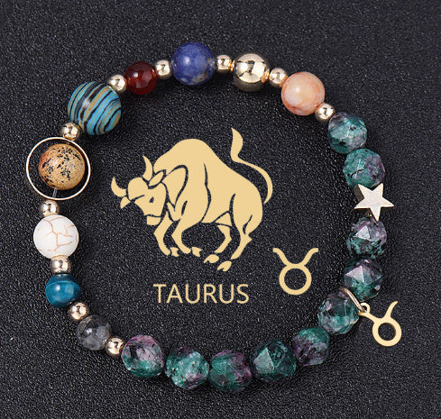 Natural Stone Twelve Constellations Bracelets Cut Hemp Stone Fashion - Norellé