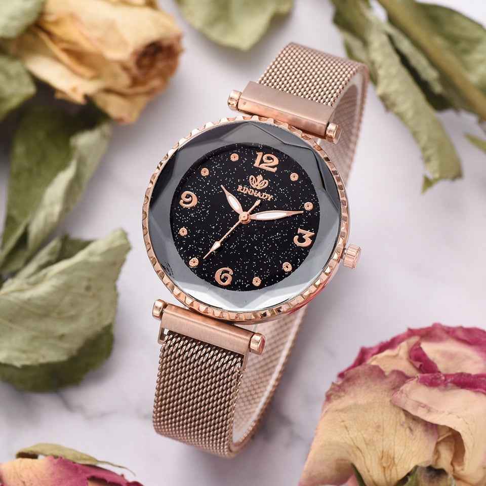 Women Watches Starry Sky Magnet Buckle Fashion Bracelet Wristwatch Roman Numeral Simple Clock Gift - Norellé