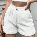 Ladies' Solid Color Linen Small Elegant And Fashionable Shorts - Norellé