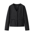 Simple And Versatile Loose V-neck Diamond Jacket - Norellé